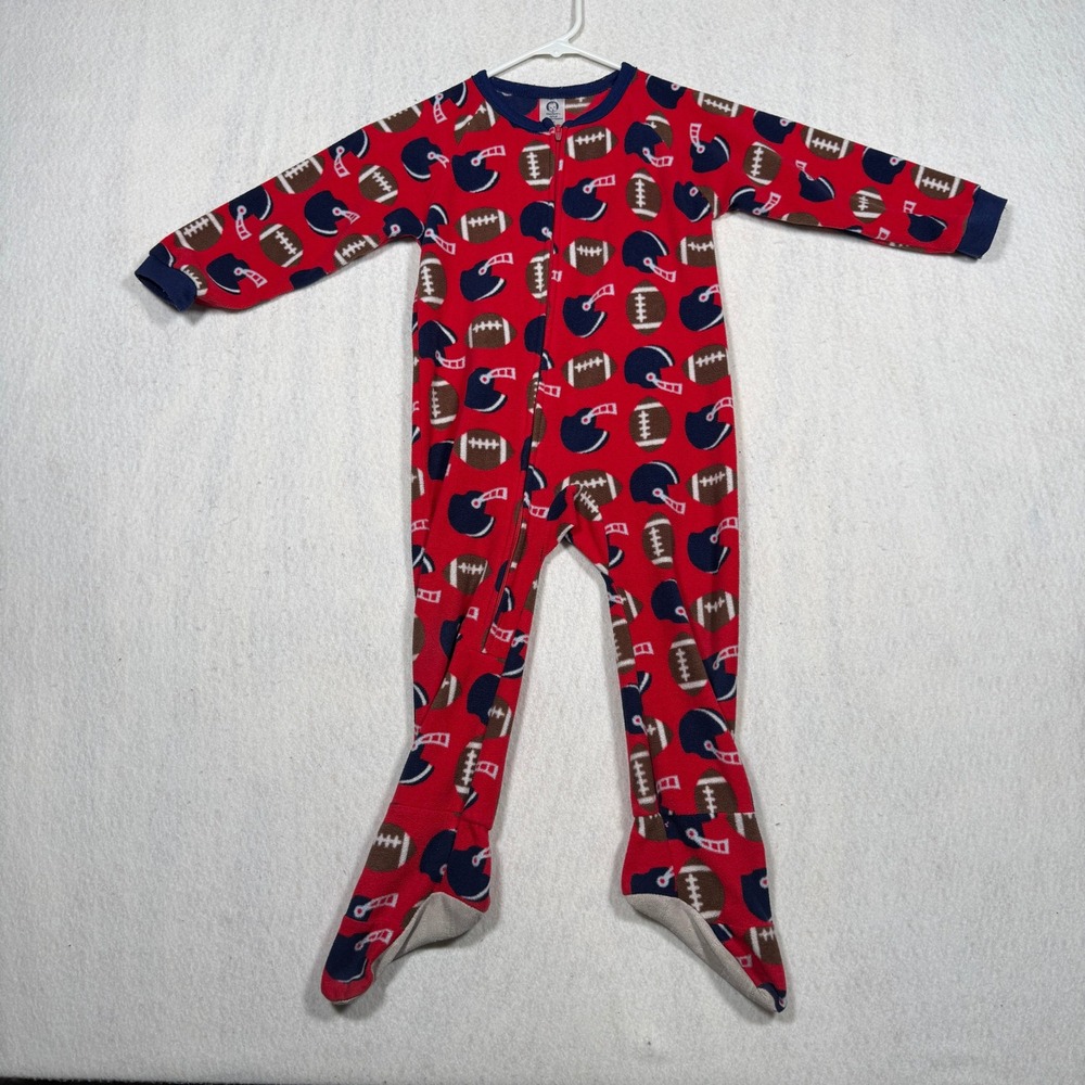 Gerber Toddler Boys Red Football Fleece Footed Pajamas Sleeper 4T 1P196776NKH